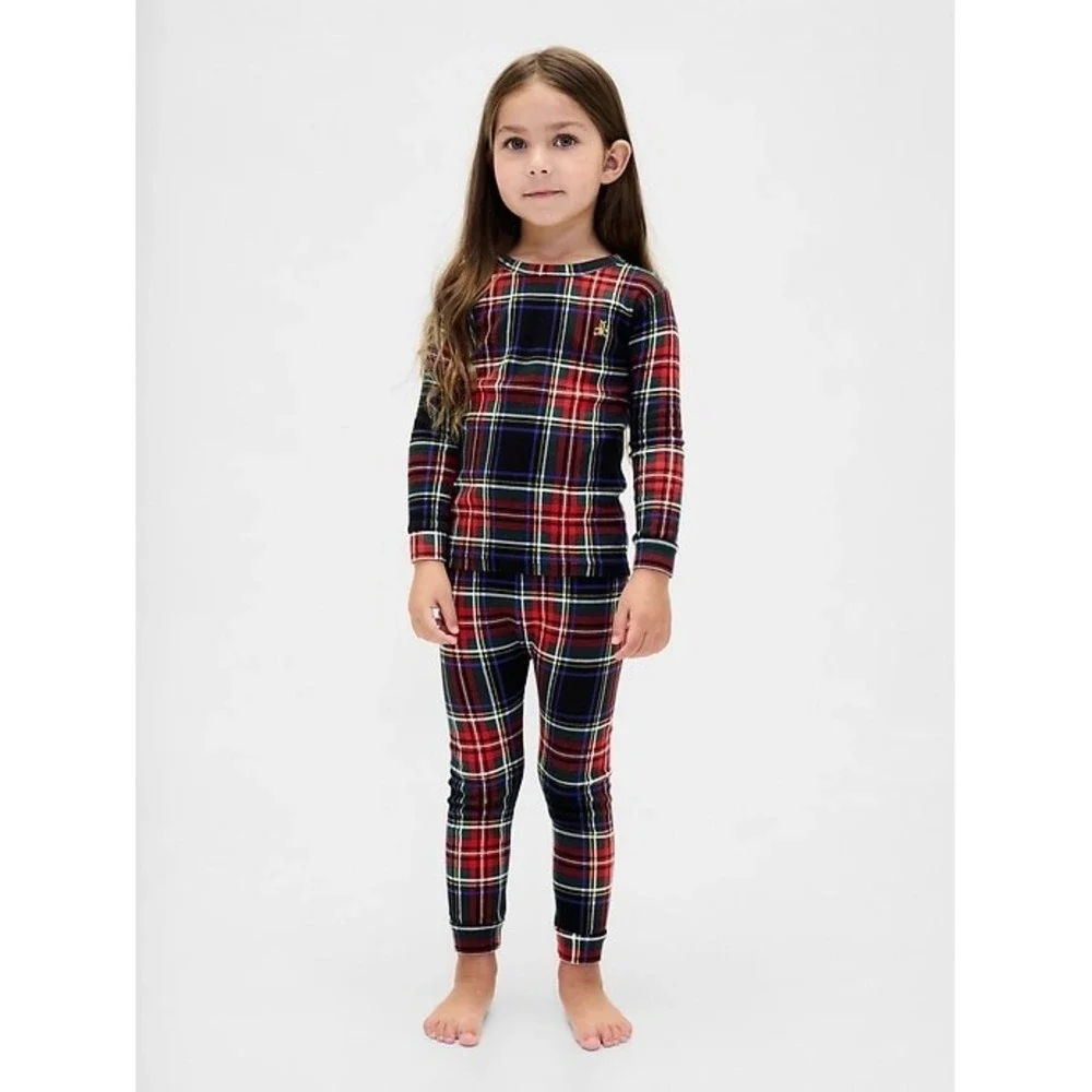 NEW Gap Baby Holiday Plaid Brushed Cotton Christmas Pajamas PJ Set 12-18M‎ Cozy